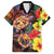 Hawaiian Sea Animals Love Couple Family Matching Short Sleeve Bodycon Dress and Hawaiian Shirt Aloha Sunset Symphony