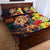 Hawaiian Sea Animals Love Couple Quilt Bed Set Aloha Sunset Symphony