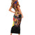 Hawaiian Sea Animals Love Couple Short Sleeve Bodycon Dress Aloha Sunset Symphony