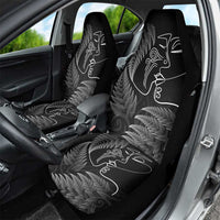 New Zealand Valentine's Day Car Seat Cover Silver Fern and Line Art Love Couple LT03 - Polynesian Pride