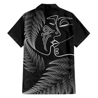 New Zealand Valentine's Day Family Matching Puletasi and Hawaiian Shirt Silver Fern and Line Art Love Couple LT03 - Polynesian Pride