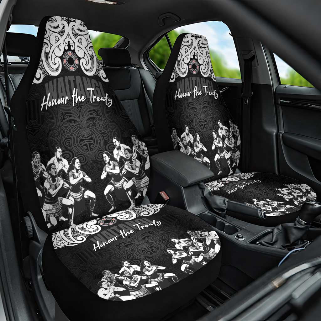 Aotearoa Waitangi Day - Toitu Te Tiriti Car Seat Cover New Zealand Honour the Treaty LT03 One Size Black - Polynesian Pride