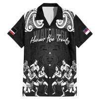 Aotearoa Waitangi Day - Toitu Te Tiriti Family Matching Mermaid Dress and Hawaiian Shirt New Zealand Honour the Treaty LT03 Dad's Shirt - Short Sleeve Black - Polynesian Pride