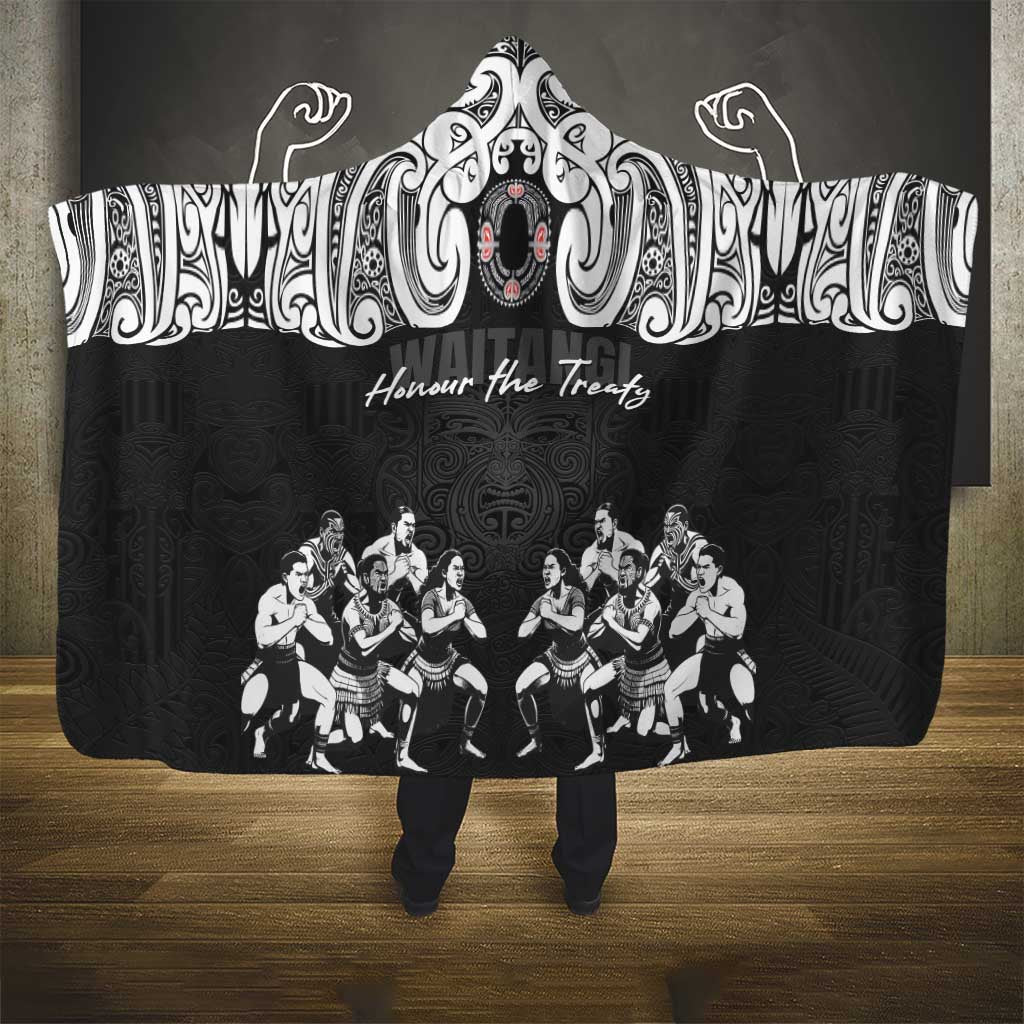 Aotearoa Waitangi Day - Toitu Te Tiriti Hooded Blanket New Zealand Honour the Treaty