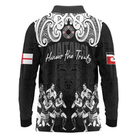 Aotearoa Waitangi Day - Toitu Te Tiriti Long Sleeve Polo Shirt New Zealand Honour the Treaty LT03 - Polynesian Pride