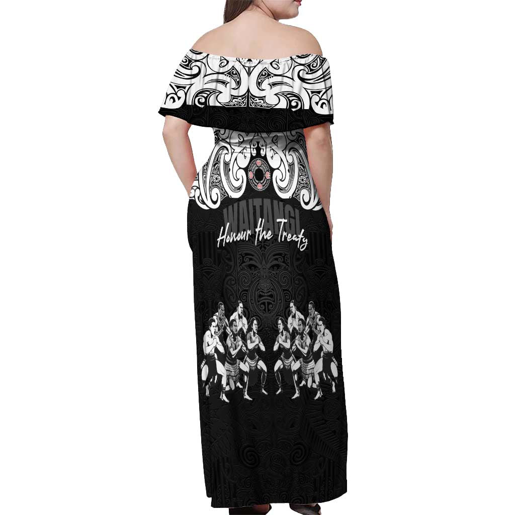 Aotearoa Waitangi Day - Toitu Te Tiriti Off Shoulder Maxi Dress New Zealand Honour the Treaty LT03 - Polynesian Pride