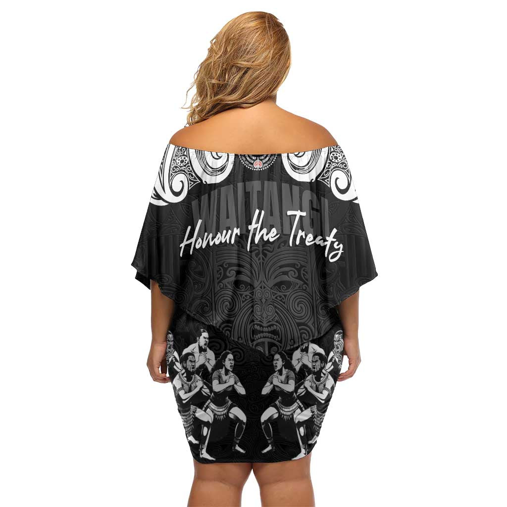 Aotearoa Waitangi Day - Toitu Te Tiriti Off Shoulder Short Dress New Zealand Honour the Treaty LT03 - Polynesian Pride