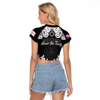 Aotearoa Waitangi Day - Toitu Te Tiriti Raglan Cropped T Shirt New Zealand Honour the Treaty LT03 - Polynesian Pride
