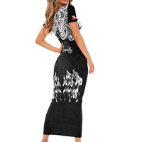 Aotearoa Waitangi Day - Toitu Te Tiriti Short Sleeve Bodycon Dress New Zealand Honour the Treaty LT03 - Polynesian Pride