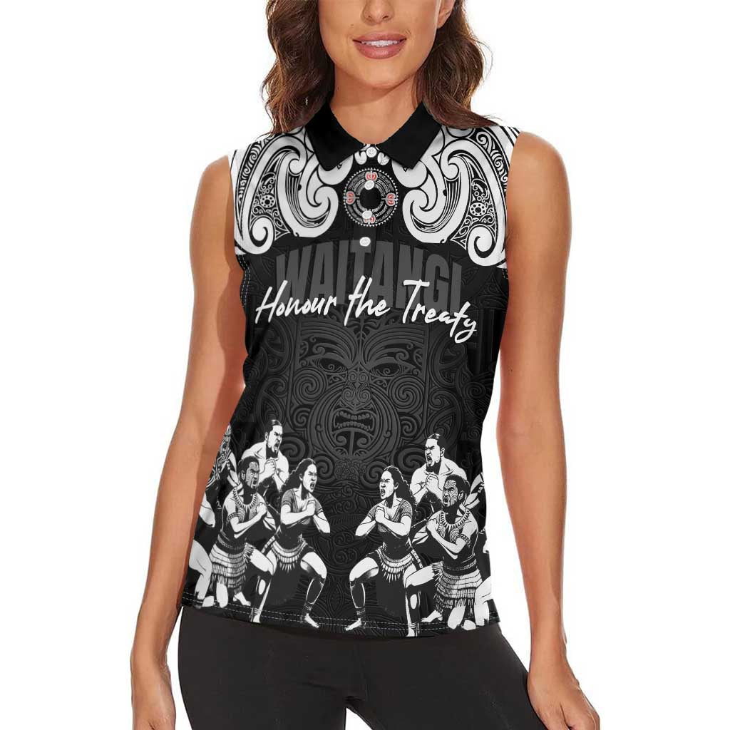 Aotearoa Waitangi Day - Toitu Te Tiriti Women Sleeveless Polo Shirt New Zealand Honour the Treaty LT03 - Polynesian Pride