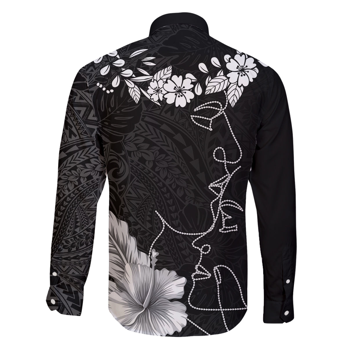 Hawaii Valentine Day Family Matching Off Shoulder Long Sleeve Dress and Hawaiian Shirt Polynesian Line Art Love Couple Hibiscus Tribal Pattern LT03 - Polynesian Pride