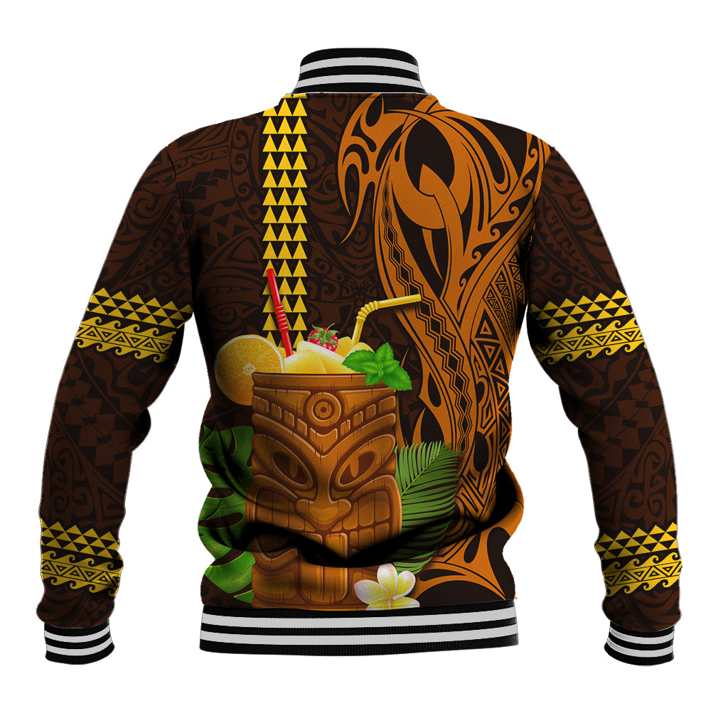 Hawaii Tiki Mask Cocktail Baseball Jacket Kakau Tattoo LT03 - Polynesian Pride
