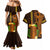 Hawaii Tiki Mask Cocktail Couples Matching Mermaid Dress and Hawaiian Shirt Kakau Tattoo LT03 - Polynesian Pride