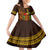 Hawaii Tiki Mask Cocktail Family Matching Long Sleeve Bodycon Dress and Hawaiian Shirt Kakau Tattoo LT03 Daughter's Dress Brown - Polynesian Pride