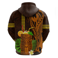Hawaii Tiki Mask Cocktail Hoodie Kakau Tattoo LT03 - Polynesian Pride