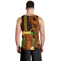 Hawaii Tiki Mask Cocktail Men Tank Top Kakau Tattoo LT03 - Polynesian Pride