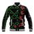 Hawaiian Green Kakau Art Tattoo-Ohia Lehua and Taro Leaves Baseball Jacket