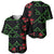 Hawaiian Green Kakau Art Tattoo-Ohia Lehua and Taro Leaves Baseball Jersey