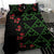 Hawaiian Green Kakau Art Tattoo-Ohia Lehua and Taro Leaves Bedding Set