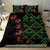 Hawaiian Green Kakau Art Tattoo-Ohia Lehua and Taro Leaves Bedding Set