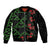 Hawaiian Green Kakau Art Tattoo-Ohia Lehua and Taro Leaves Bomber Jacket