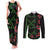 Hawaiian Green Kakau Art Tattoo-Ohia Lehua and Taro Leaves Couples Matching Tank Maxi Dress and Long Sleeve Button Shirt