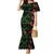 Hawaiian Green Kakau Art Tattoo-Ohia Lehua and Taro Leaves Family Matching Mermaid Dress and Hawaiian Shirt