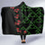 Hawaiian Green Kakau Art Tattoo-Ohia Lehua and Taro Leaves Hooded Blanket