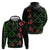 Hawaiian Green Kakau Art Tattoo-Ohia Lehua and Taro Leaves Hoodie