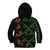 Hawaiian Green Kakau Art Tattoo-Ohia Lehua and Taro Leaves Kid Hoodie