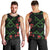 Hawaiian Green Kakau Art Tattoo-Ohia Lehua and Taro Leaves Men Tank Top