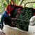 Hawaiian Green Kakau Art Tattoo-Ohia Lehua and Taro Leaves Quilt