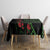 Hawaiian Green Kakau Art Tattoo-Ohia Lehua and Taro Leaves Tablecloth