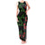 Hawaiian Green Kakau Art Tattoo-Ohia Lehua and Taro Leaves Tank Maxi Dress