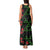 Hawaiian Green Kakau Art Tattoo-Ohia Lehua and Taro Leaves Tank Maxi Dress