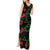 Hawaiian Green Kakau Art Tattoo-Ohia Lehua and Taro Leaves Tank Maxi Dress