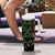 Hawaiian Green Kakau Art Tattoo-Ohia Lehua and Taro Leaves Tumbler With Handle