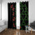 Hawaiian Green Kakau Art Tattoo-Ohia Lehua and Taro Leaves Window Curtain