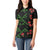 Hawaiian Green Kakau Art Tattoo-Ohia Lehua and Taro Leaves Women Polo Shirt