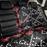 Hawaiian White Kakau Art Tattoo-Ohia Lehua and Taro Leaves Back Car Seat Cover