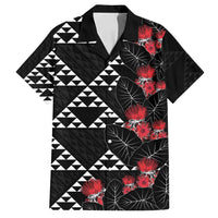 Hawaiian White Kakau Art Tattoo-Ohia Lehua and Taro Leaves Family Matching Long Sleeve Bodycon Dress and Hawaiian Shirt