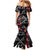 Hawaiian White Kakau Art Tattoo-Ohia Lehua and Taro Leaves Family Matching Mermaid Dress and Hawaiian Shirt
