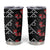 Hawaiian White Kakau Art Tattoo-Ohia Lehua and Taro Leaves Tumbler Cup