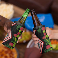 Aotearoa Tukutuku Motif 4 in 1 Can Cooler Tumbler Pohutukawa and Fern Leaves