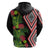 Aotearoa Tukutuku Motif Hoodie Pohutukawa and Fern Leaves