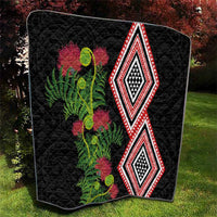 Aotearoa Tukutuku Motif Quilt Pohutukawa and Fern Leaves LT03 - Polynesian Pride