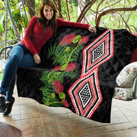 Aotearoa Tukutuku Motif Quilt Pohutukawa and Fern Leaves LT03 - Polynesian Pride