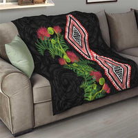 Aotearoa Tukutuku Motif Quilt Pohutukawa and Fern Leaves LT03 - Polynesian Pride