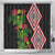 Aotearoa Tukutuku Motif Shower Curtain Pohutukawa and Fern Leaves