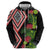 Aotearoa Tukutuku Motif Zip Hoodie Pohutukawa and Fern Leaves